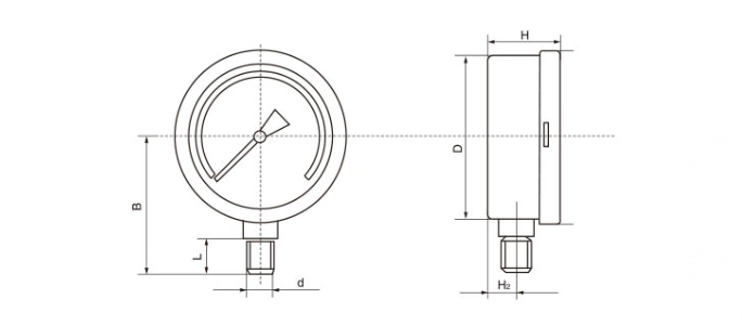 Shakeproof Industrial Pressure Gauge with Stainless Steel（images 5）